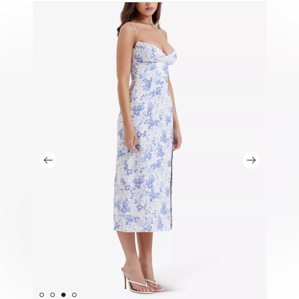 NWT House of CB Charlotte Blue/White Floral Print Sundress